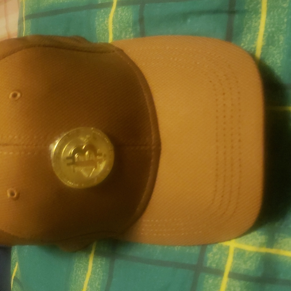 Custom Bitcoin Hat. Unisex. One Size Tan USED